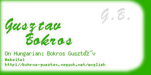 gusztav bokros business card